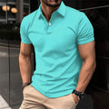 Camisa polo masculina de manga curta mais vendida lapela botão cor sólida camiseta masculina verão casual confortável roupas de golfe masculinas