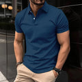 Camisa polo masculina de manga curta mais vendida lapela botão cor sólida camiseta masculina verão casual confortável roupas de golfe masculinas